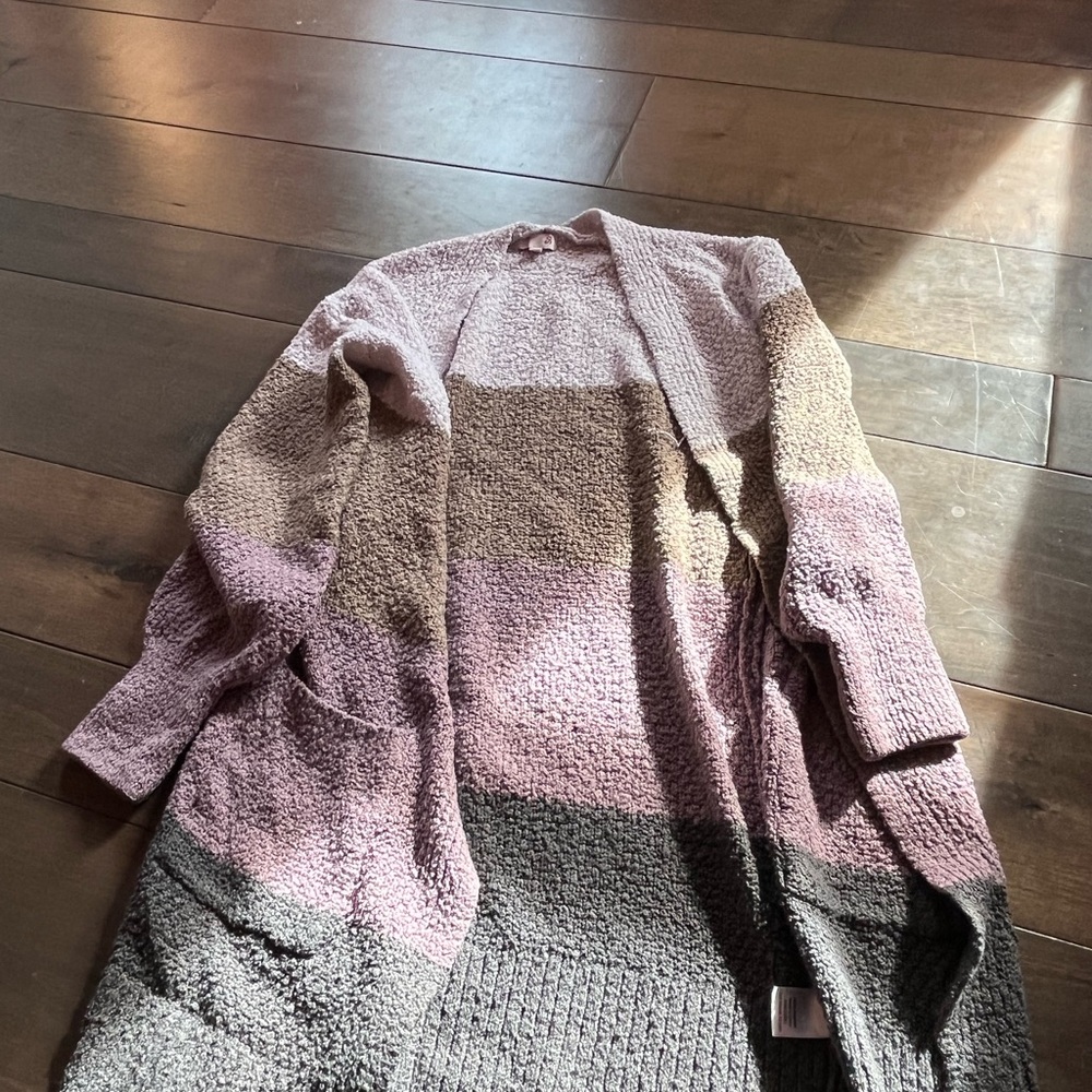Colorblock Open Front Cardigan